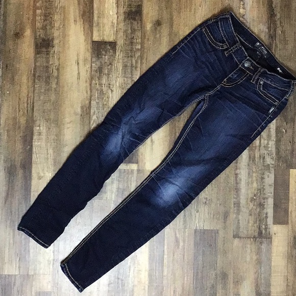 SILVER JEANS Suki Mid, Super Skinny Blue Jeans - Picture 4 of 6